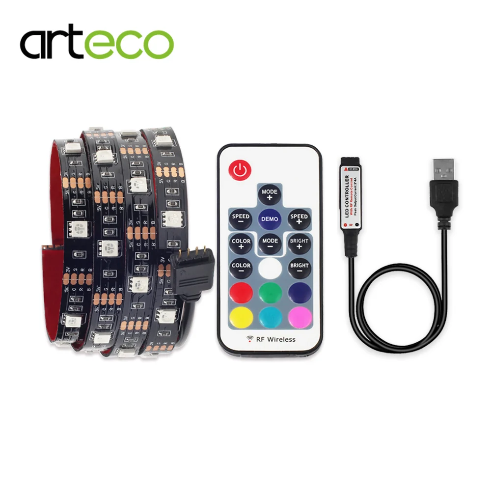 USB LED Strip RGB 5050 with RGB Controller 1 Meter IP65 IP20 TV Background Lighting LED strip 5050 RGB DC 5V
USB LED Strip RGB 5050 with RGB Controller 1 Meter IP65 IP20 TV Background Lighting LED strip 5050 RGB DC 5V