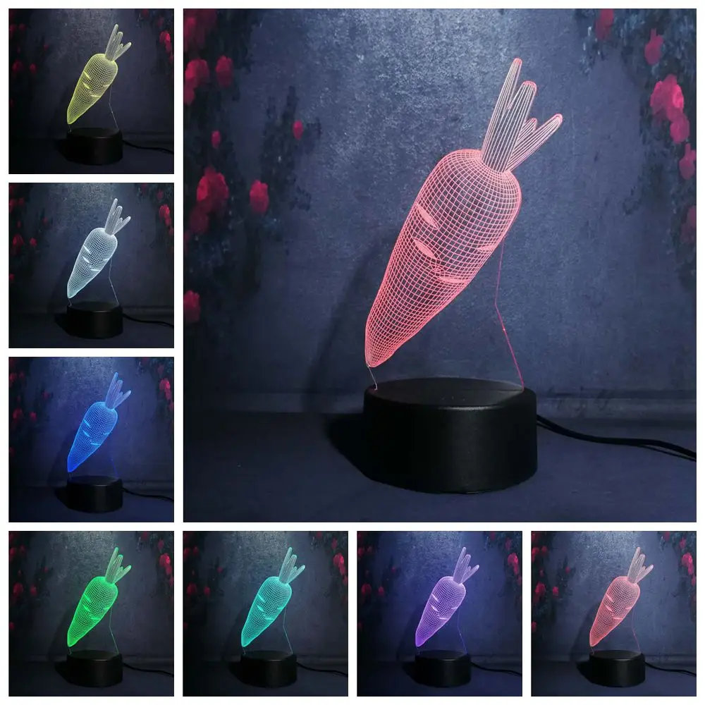Rabbit Favorite carrot Novelty style Lamp 7 color change Remote Control 3D LED Lighting Night Light Bedroom Deco for friend Gift
Rabbit Favorite carrot Novelty style Lamp 7 color change Remote Control 3D LED Lighting Night Light Bedroom Deco for friend Gift