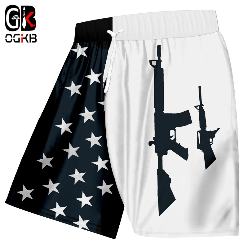 OGKB Summer Cool Short Pants Man Hiphop Quick Dry Polyester Toursers Men's Cool Print American Flag And Gun Beach Board Shorts
OGKB Summer Cool Short Pants Man Hiphop Quick Dry Polyester Toursers Men's Cool Print American Flag And Gun Beach Board Shorts