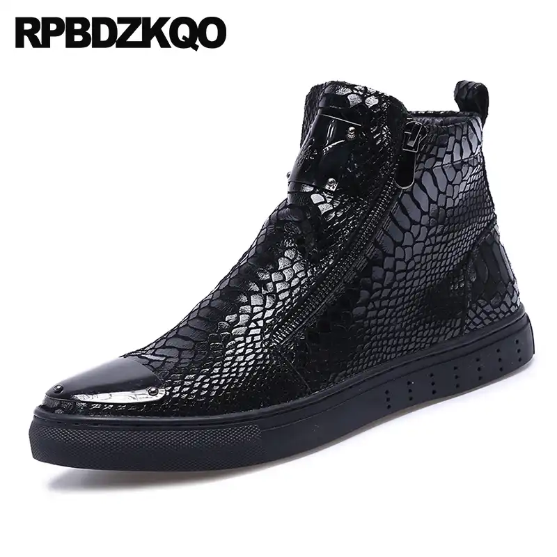 faux snakeskin boots mens