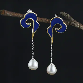 CMAJOR Designer 925 Sterling Silver Enamel Cloud Pearl on Chain Dangling Earrings Women Girls Original Fine Jewelry Wholesale
CMAJOR Designer 925 Sterling Silver Enamel Cloud Pearl on Chain Dangling Earrings Women Girls Original Fine Jewelry Wholesale