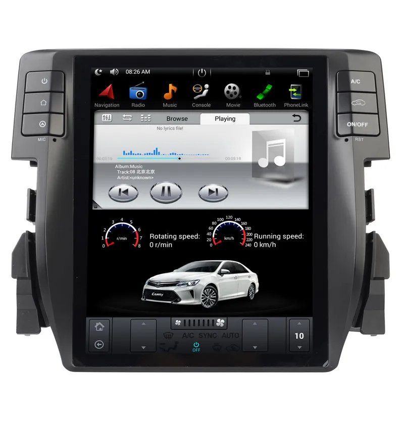 Автомобильный плеер с вертикальным экраном 10 4 дюйма в стиле Tesla Android 7 1 GPS