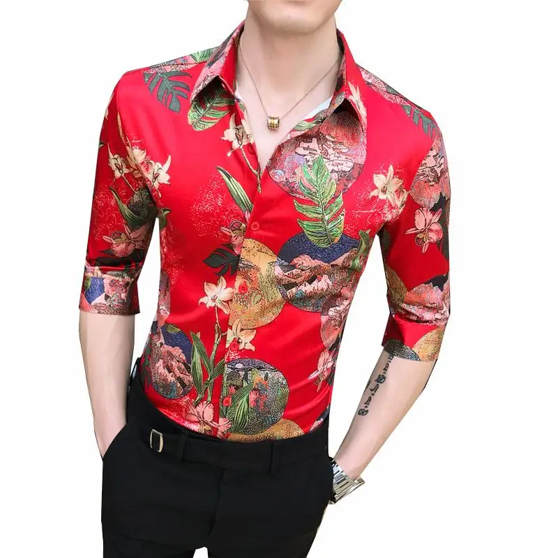 Half sleeve Shirt for Men Floral Blouse Men Casual dress Summer Social Shirt Male Hawaiian Style Red
Half sleeve Shirt for Men Floral Blouse Men Casual dress Summer Social Shirt Male Hawaiian Style Red