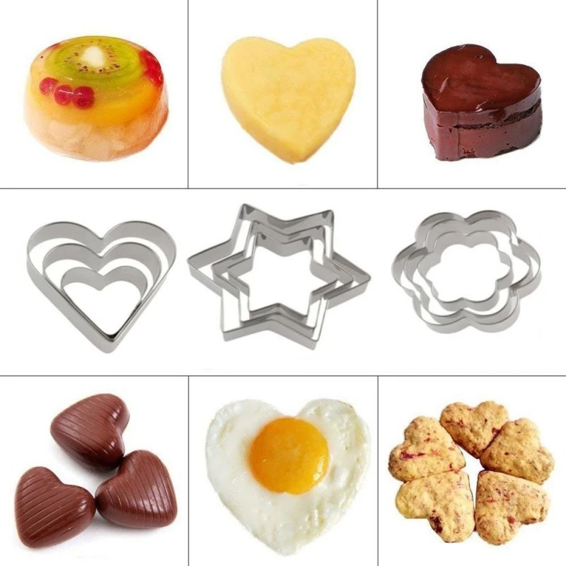3Pcs/lot Cookie Cutters Pastry Baking Mould Star Heart Flower Cutter Stainless Steel Fondant Cutter Egg Mould Biscuit DIY Mold
3Pcs/lot Cookie Cutters Pastry Baking Mould Star Heart Flower Cutter Stainless Steel Fondant Cutter Egg Mould Biscuit DIY Mold