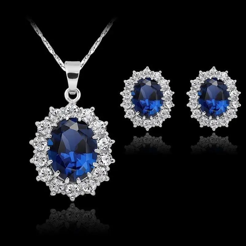 Fashion Blue Crystal Stone Wedding Jewelry Sets For Brides Silver Color Snowflake Necklace Earrings Set For Women African
Fashion Blue Crystal Stone Wedding Jewelry Sets For Brides Silver Color Snowflake Necklace Earrings Set For Women African