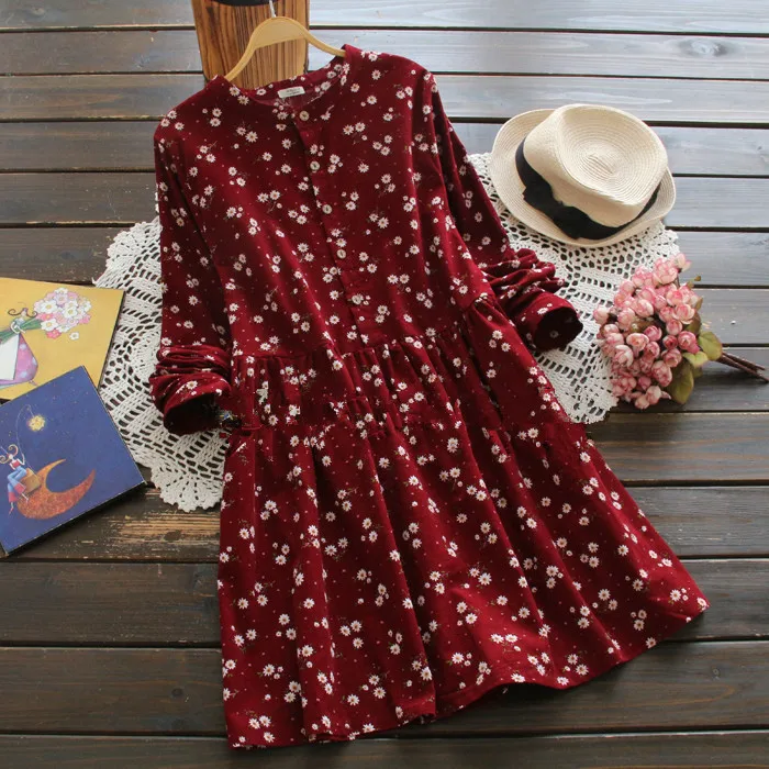 Blue,Red Flower Vintage Dress Japan Mori Girl Spring Autumn Long Sleeve Floral Print Corduroy Dresses S-XXL
Blue,Red Flower Vintage Dress Japan Mori Girl Spring Autumn Long Sleeve Floral Print Corduroy Dresses S-XXL