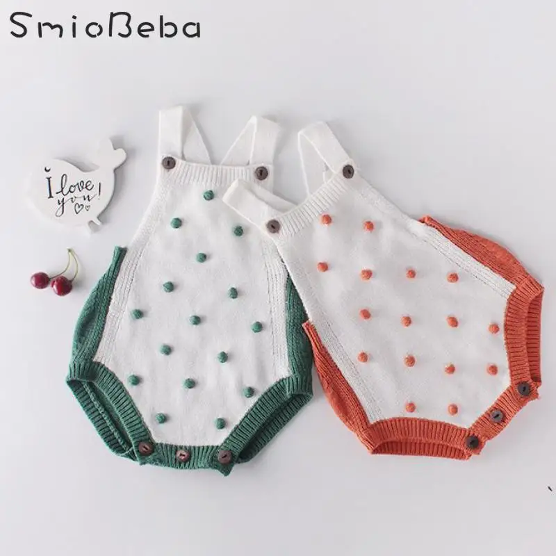 2019 Handmade Ball Baby Knitted Rompers Unisex Boys Girls Sleeveless Sweater Jumpsuit 0-3 Years Kid Designer Baby Clothes Outfit
2019 Handmade Ball Baby Knitted Rompers Unisex Boys Girls Sleeveless Sweater Jumpsuit 0-3 Years Kid Designer Baby Clothes Outfit