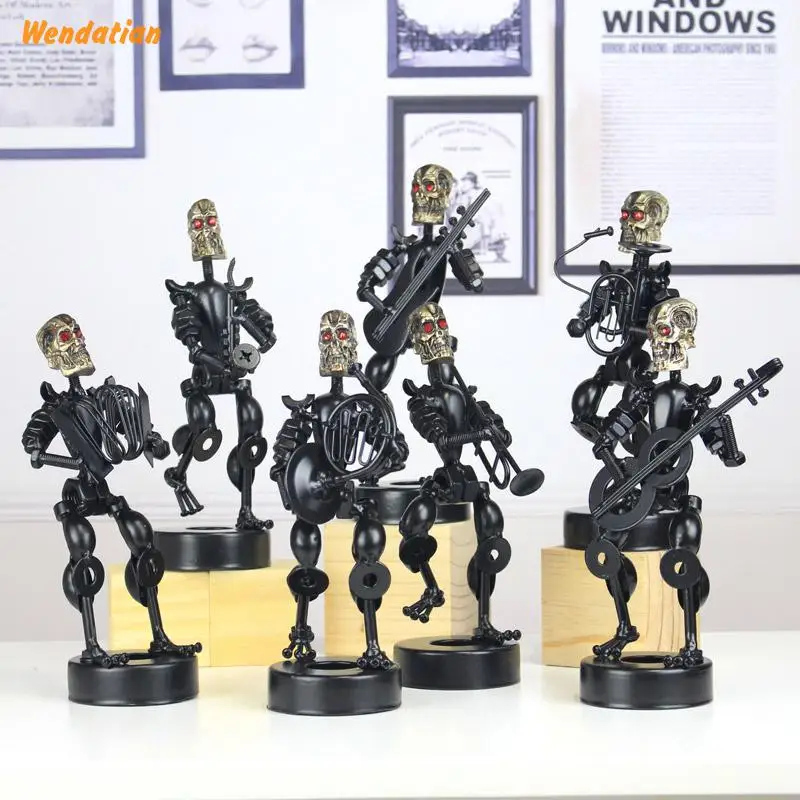Decoration Crafts Figurines Miniatures Vintage Iron Robot skeleton band Personalized Decoration Gift
Decoration Crafts Figurines Miniatures Vintage Iron Robot skeleton band Personalized Decoration Gift