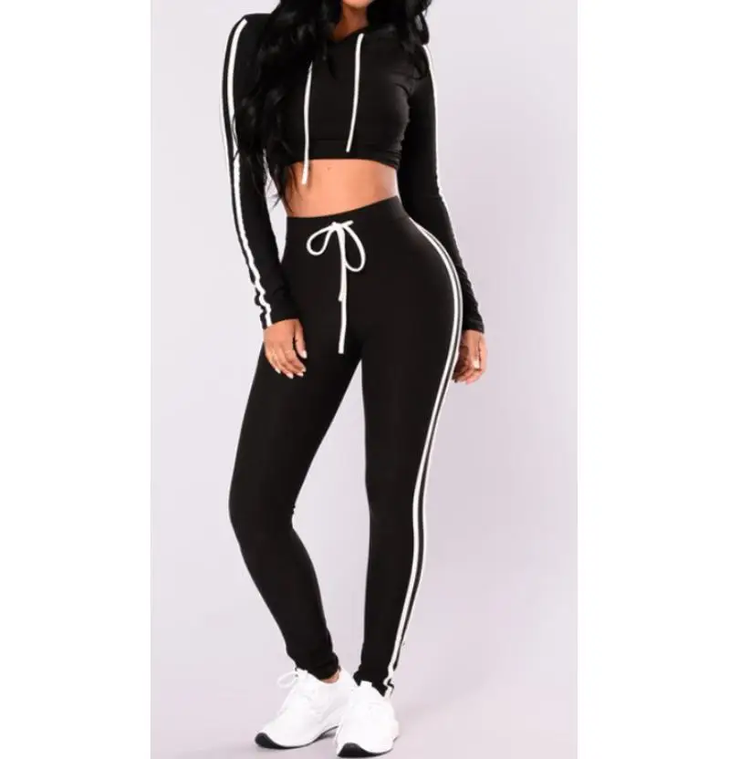2Pcs Set Women Ladies Tracksuit Hoodies Short Sweatshirt Long Pants Striped Sets Casual Wear Long Sleeve Black Crop Top Suit
2Pcs Set Women Ladies Tracksuit Hoodies Short Sweatshirt Long Pants Striped Sets Casual Wear Long Sleeve Black Crop Top Suit