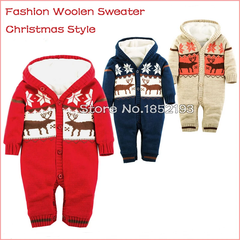 2016 Christmas Elk Baby Winter jumpsuits Newborn brand baby snowsuit warming thicken coral velvet Woolen sweater rompers Outwear
2016 Christmas Elk Baby Winter jumpsuits Newborn brand baby snowsuit warming thicken coral velvet Woolen sweater rompers Outwear