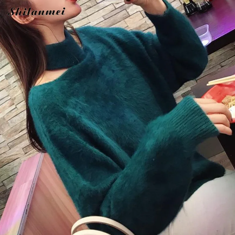 Gothic Halter Cashmere Sweater Women Autumn Winter Pullovers Green Turtleneck Sexy Hollow Causal Knitted Jumper Pink Pull Femme 
Gothic Halter Cashmere Sweater Women Autumn Winter Pullovers Green Turtleneck Sexy Hollow Causal Knitted Jumper Pink Pull Femme