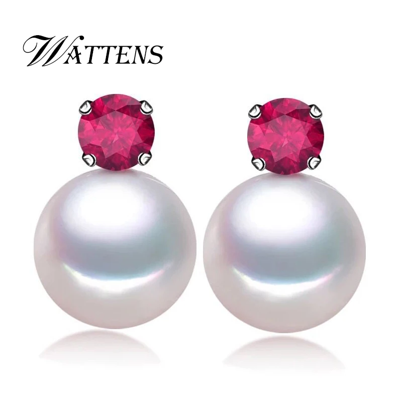 925 sterling silver earrings Natural Freshwater Pearl Stud Earrings for Women Red Zircon Wedding Party birthday elegant Gift New
925 sterling silver earrings Natural Freshwater Pearl Stud Earrings for Women Red Zircon Wedding Party birthday elegant Gift New