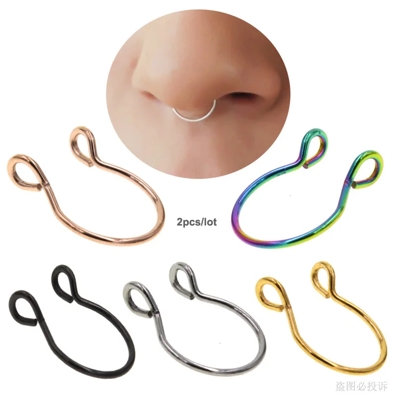 2 pcs/lot U Shaped Fake Nose Ring Hoop Septum Rings Stainless Steel Nose Piercing Fake Piercing Oreja Pircing Jewelry
2 pcs/lot U Shaped Fake Nose Ring Hoop Septum Rings Stainless Steel Nose Piercing Fake Piercing Oreja Pircing Jewelry