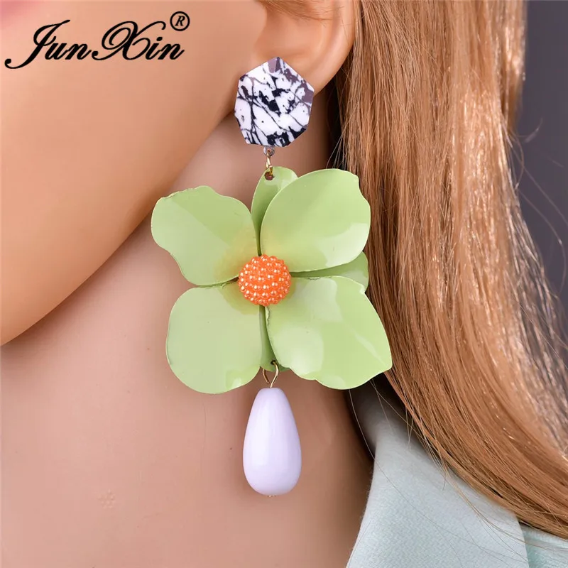 JUNXIN Plant Flower Long Drop Earrings For Women Blue Red Black Resin Stone Crystal Dangle Earrings Female Plastic Big Earrings
JUNXIN Plant Flower Long Drop Earrings For Women Blue Red Black Resin Stone Crystal Dangle Earrings Female Plastic Big Earrings