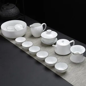 White Porcelain Teapot Gaiwan Full Set Ceramic Kungfu Teaset Ding Yao Matte Grease White Teapot Cover Bowl Teacup Home Simple
White Porcelain Teapot Gaiwan Full Set Ceramic Kungfu Teaset Ding Yao Matte Grease White Teapot Cover Bowl Teacup Home Simple