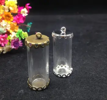 5sets/lot 28*12mm tube glass globe antique bronze/silver lace button base setting glass bottle jewelry vials pendant necklace
5sets/lot 28*12mm tube glass globe antique bronze/silver lace button base setting glass bottle jewelry vials pendant necklace