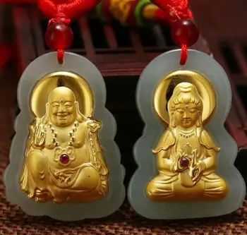 3D gold inlaid jade inlay and Tian Yu Guanyin Buddha pendantH36#
3D gold inlaid jade inlay and Tian Yu Guanyin Buddha pendantH36#