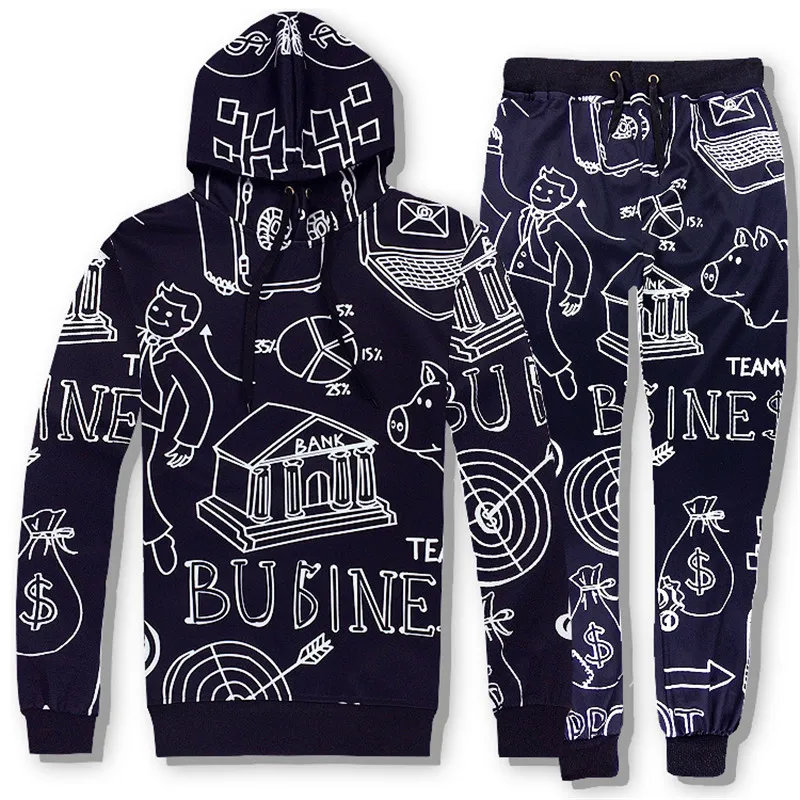 2019 Men's Fashion Casual Sports Pullover Hooded sweatshirt+Pants Two piece set Sports Casual Fashion men Comic print tracksuit
2019 Men's Fashion Casual Sports Pullover Hooded sweatshirt+Pants Two piece set Sports Casual Fashion men Comic print tracksuit