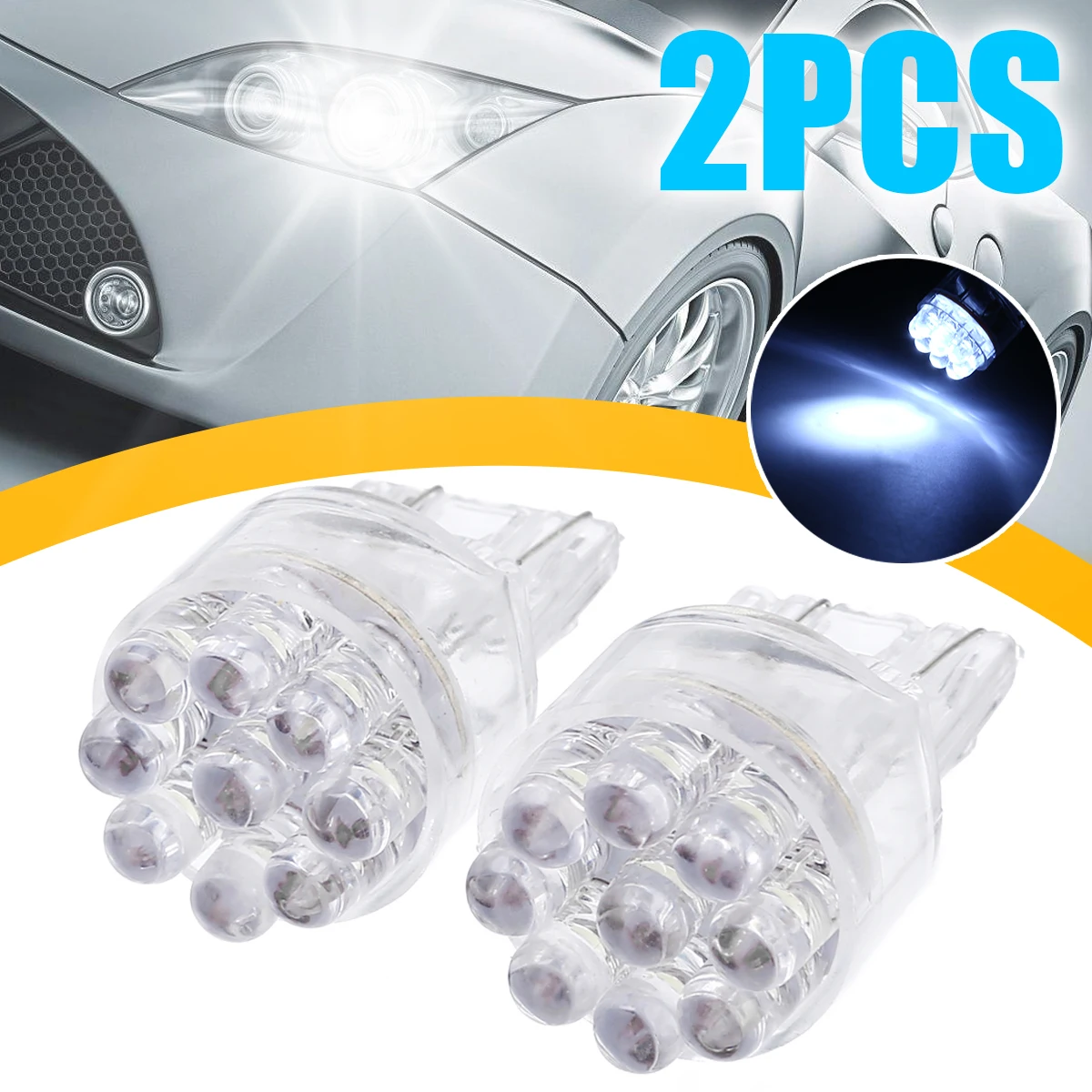 2pcs T20 7443 7440 9LED White Bulbs Turning Signal Brake Tail Lamp Light 36LM Lumen 34 x 21mm
2pcs T20 7443 7440 9LED White Bulbs Turning Signal Brake Tail Lamp Light 36LM Lumen 34 x 21mm