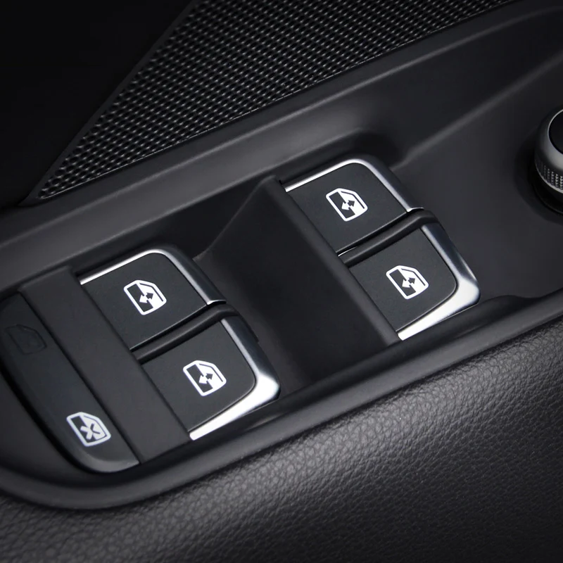7 шт. хромированные кнопки для подъема стекла Audi A3 8V A4L A6L Q3 Q5 2014 16|Наклейки салона