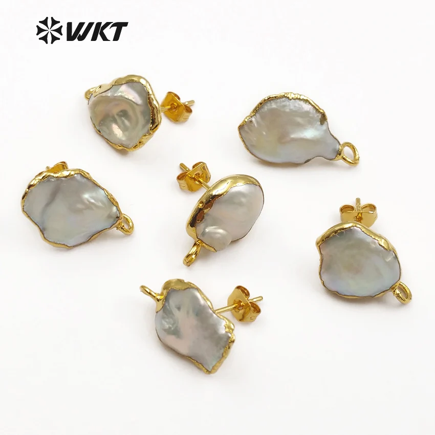 WKT WT-JF329 Best selling natural pearl studs can be DIY add jewelry design earrings connector random size earrings accessories
WKT WT-JF329 Best selling natural pearl studs can be DIY add jewelry design earrings connector random size earrings accessories