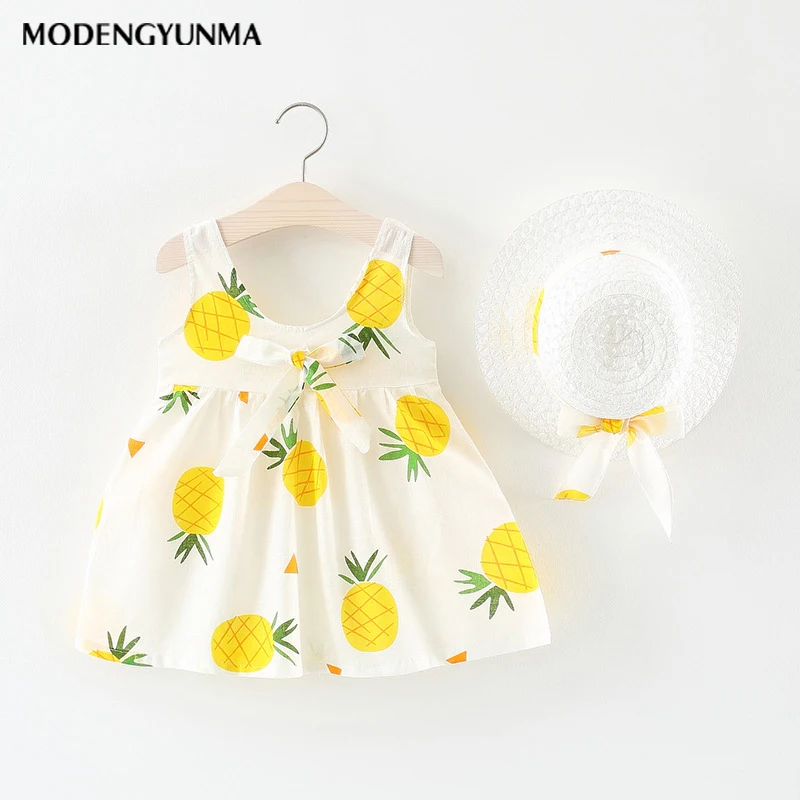Baby Girl Dresses Newborn Toddler Sundress Girls Summer Kids Princess Dresses + Hats 2PCS Clothing Baby Pineapple Beach Dress
Baby Girl Dresses Newborn Toddler Sundress Girls Summer Kids Princess Dresses + Hats 2PCS Clothing Baby Pineapple Beach Dress