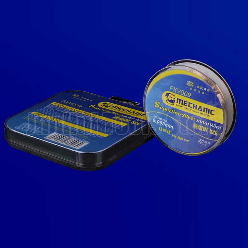 Серебряный скакающий провод Mechanic FXV009 0,009 мм, 200 м, Сверхтонкая линия полета для ремонта материнской платы iPhone со сканером отпечатков пальцев
Серебряный скакающий провод Mechanic FXV009 0,009 мм, 200 м, Сверхтонкая линия полета для ремонта материнской платы iPhone со сканером отпечатков пальцев