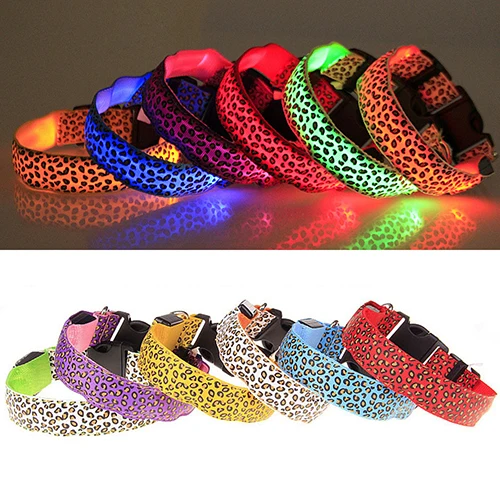 Home Pet Dog Puppy Light Night Flashing Safety Leopard Adjustable Nylon LED Pets Collar
Home Pet Dog Puppy Light Night Flashing Safety Leopard Adjustable Nylon LED Pets Collar