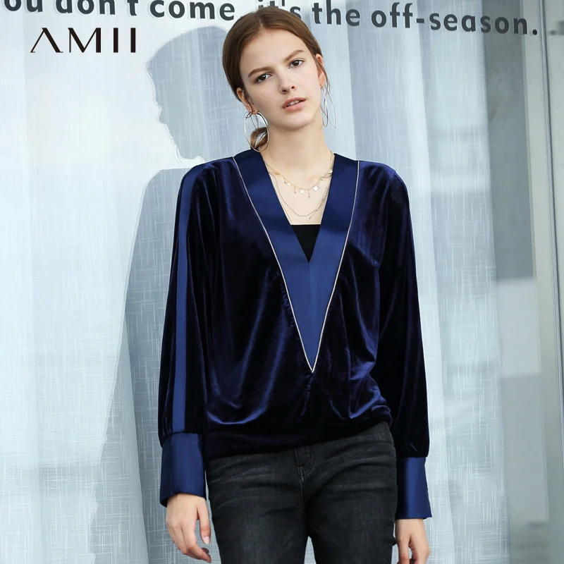 Amii Minimalist Women V-neck Blouse Autumn 2018 Sexy Patchwork Crash Color Lantern Sleeve Causal Female Tops Shirts
Amii Minimalist Women V-neck Blouse Autumn 2018 Sexy Patchwork Crash Color Lantern Sleeve Causal Female Tops Shirts