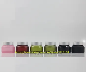 wholesale 50g glass jar with matte silver aluminum lid,eye cream mask cream facial cream mini sample container
wholesale 50g glass jar with matte silver aluminum lid,eye cream mask cream facial cream mini sample container
