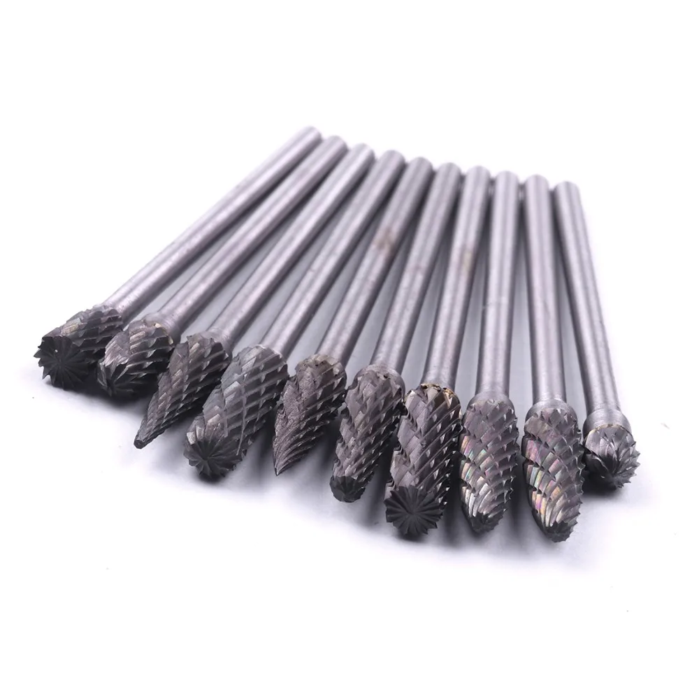Hot Sale High Quality New 10Pcs/pack 10 Size 2.35mm*4mm*36mm Tungsten Carbide Rotary Burr Cutter Tungsten Steel Universal Tools
Hot Sale High Quality New 10Pcs/pack 10 Size 2.35mm*4mm*36mm Tungsten Carbide Rotary Burr Cutter Tungsten Steel Universal Tools
