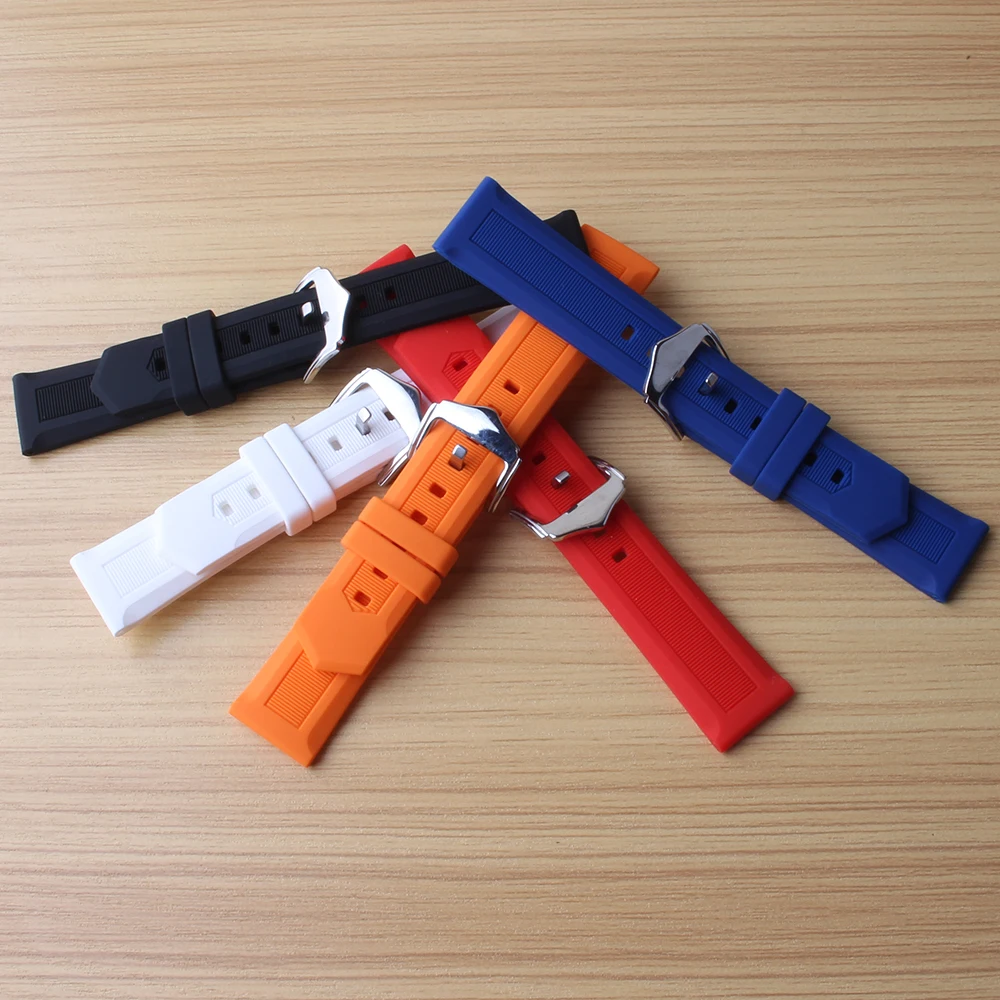 

Watchband 12mm 14mm 16mm 18mm 19mm 20mm 21mm 22mm 23mm 24mm 26mm 28mm Men's Watch band Rubber white orange red watch straps blue