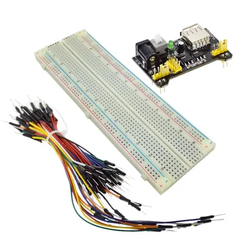 Suq3.3V/5V MB102 Breadboard power module+MB-102 830 points Solderless Prototype Bread board kit +65 Flexible jumper wires
Suq3.3V/5V MB102 Breadboard power module+MB-102 830 points Solderless Prototype Bread board kit +65 Flexible jumper wires
