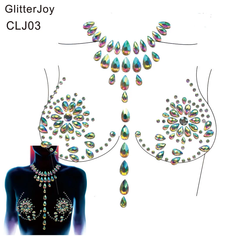 CLJ03 1Pc Paste Nipple Covers Bra Breast Pasties Chest Jewel Adhesive Stickers for Fiesta, Carnival or Rave Party
CLJ03 1Pc Paste Nipple Covers Bra Breast Pasties Chest Jewel Adhesive Stickers for Fiesta, Carnival or Rave Party