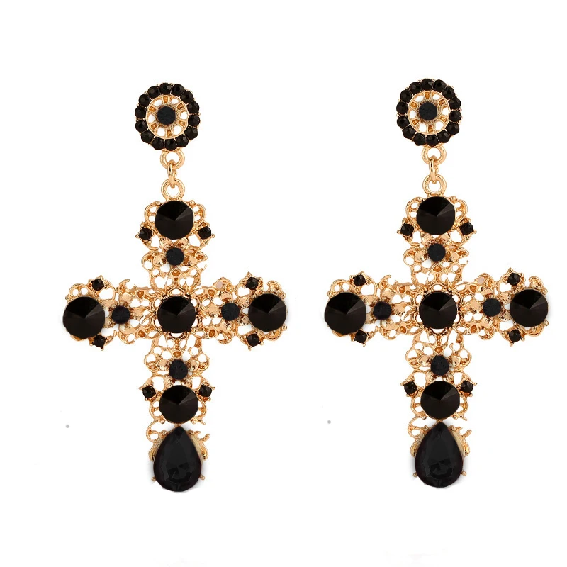 Earrings Woman Pendant Cross Metal Gold Girl Fashion Jewelry Big hanging Exaggerated Eardrop Metal Dangler
Earrings Woman Pendant Cross Metal Gold Girl Fashion Jewelry Big hanging Exaggerated Eardrop Metal Dangler