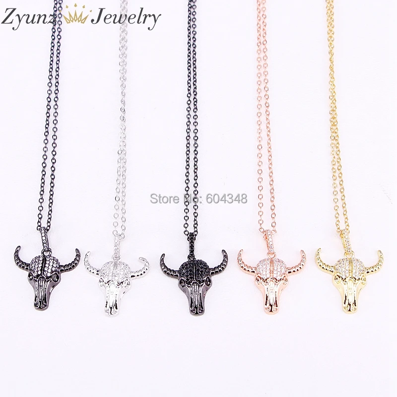 10 Strands ZYZ300-4182 Micro Pave CZ Zircon Cattle Buffalo Bull Pendant Beads, OX Head Beads with Box Chain Necklace
10 Strands ZYZ300-4182 Micro Pave CZ Zircon Cattle Buffalo Bull Pendant Beads, OX Head Beads with Box Chain Necklace