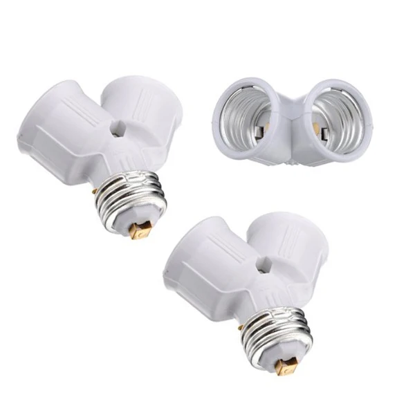 Новая горячая распродажа продвижение 2x ADAPTATEUR DOUILLE E27 VERS DOUBLE VIS DEVIENT BAILLONNETTE Convertisseu |
