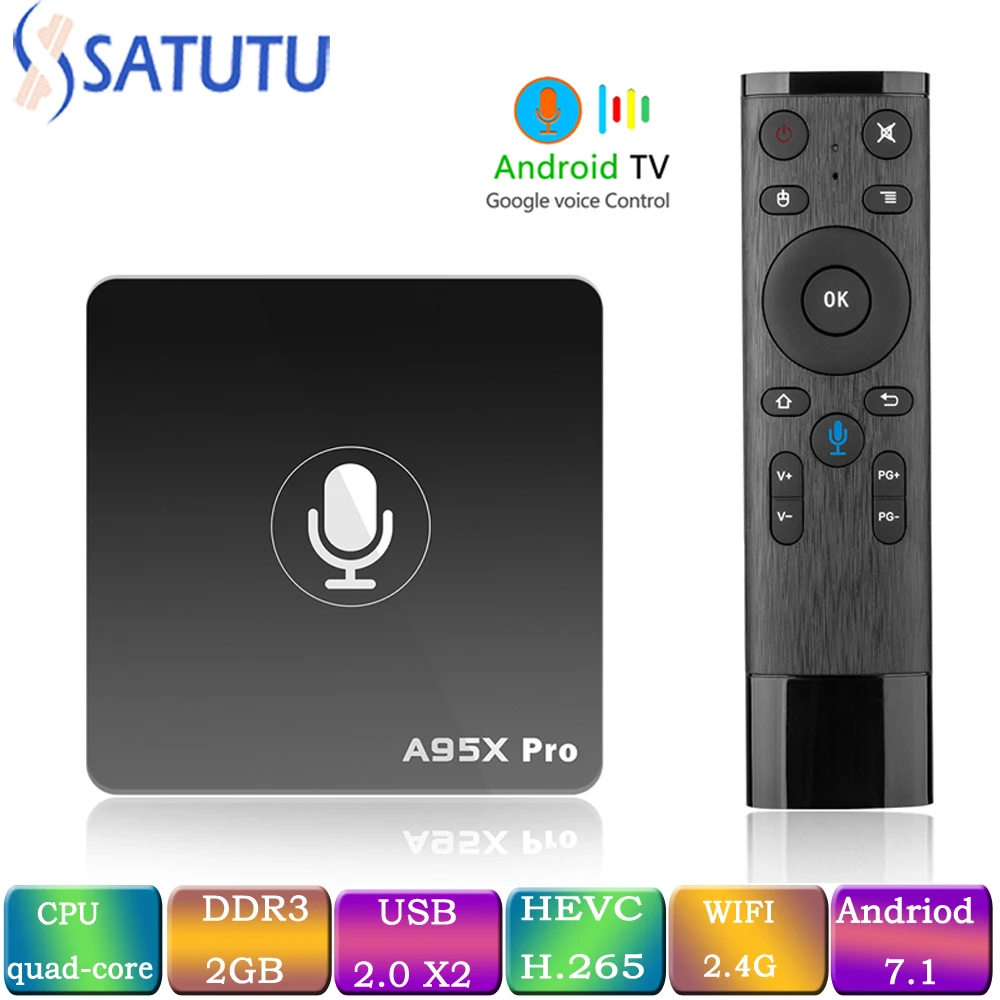 A95X Pro Google TV Box Smart Android 7.1 TV Box 2 GB 16 GB Voice remote control S905W Smart Media Player MI Set Top BoxS
A95X Pro Google TV Box Smart Android 7.1 TV Box 2 GB 16 GB Voice remote control S905W Smart Media Player MI Set Top BoxS