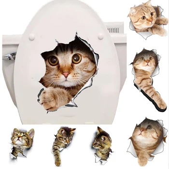 Cats 3D Wall Sticker Toilet Stickers Hole View Vivid Dogs Bathroom Home Decoration Animal Vinyl Decals Art Sticker Wall Poster
Cats 3D Wall Sticker Toilet Stickers Hole View Vivid Dogs Bathroom Home Decoration Animal Vinyl Decals Art Sticker Wall Poster