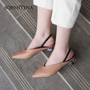SOPHITINA Soft Genuine Leather Lady Pumps Fashion Strange Style Low Heel Design For Woman Shoes Comfortable Handmade Pumps MO153
SOPHITINA Soft Genuine Leather Lady Pumps Fashion Strange Style Low Heel Design For Woman Shoes Comfortable Handmade Pumps MO153