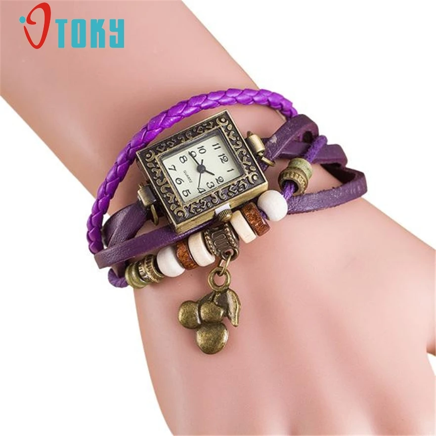 OTOKY Quartz Weave Around Leather Cherry Bracelet Woman Wrist Watch Lady Multilayer Clock Wristwatch Relojes Mujer #30 Gift 1pc
OTOKY Quartz Weave Around Leather Cherry Bracelet Woman Wrist Watch Lady Multilayer Clock Wristwatch Relojes Mujer #30 Gift 1pc