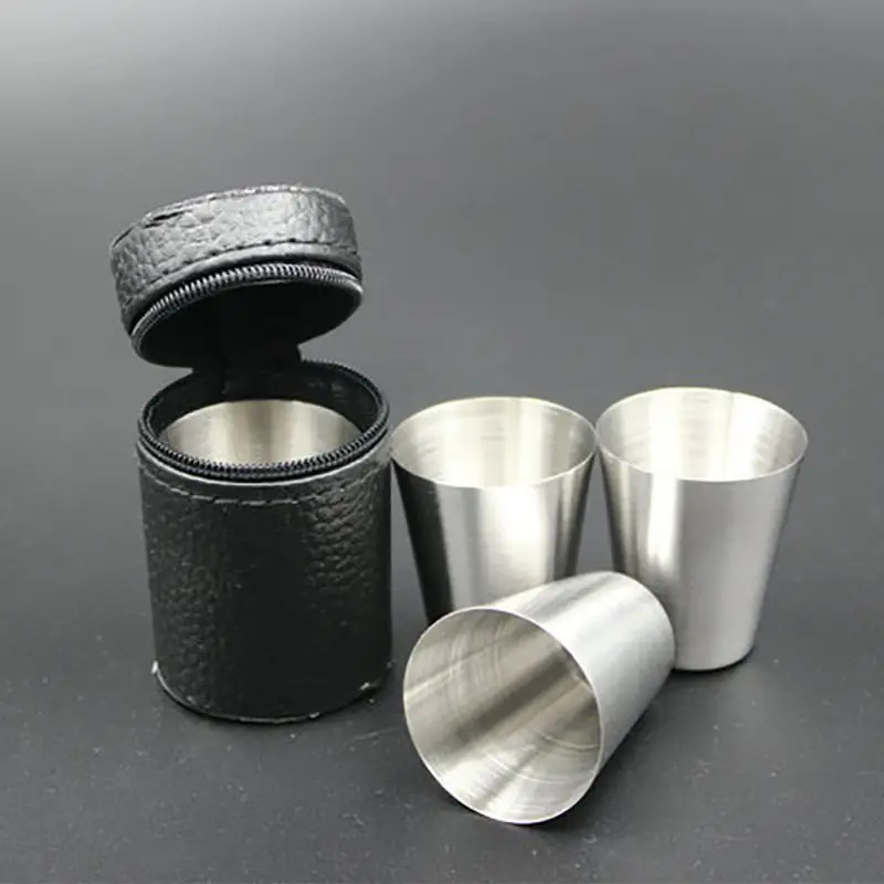 New 2pcs/Set Stainless Steel Camping Shot Cup 30ML Mug Outdoor Hiking Folding Portable Tea Coffee Beer Cup With Black Bag
New 2pcs/Set Stainless Steel Camping Shot Cup 30ML Mug Outdoor Hiking Folding Portable Tea Coffee Beer Cup With Black Bag