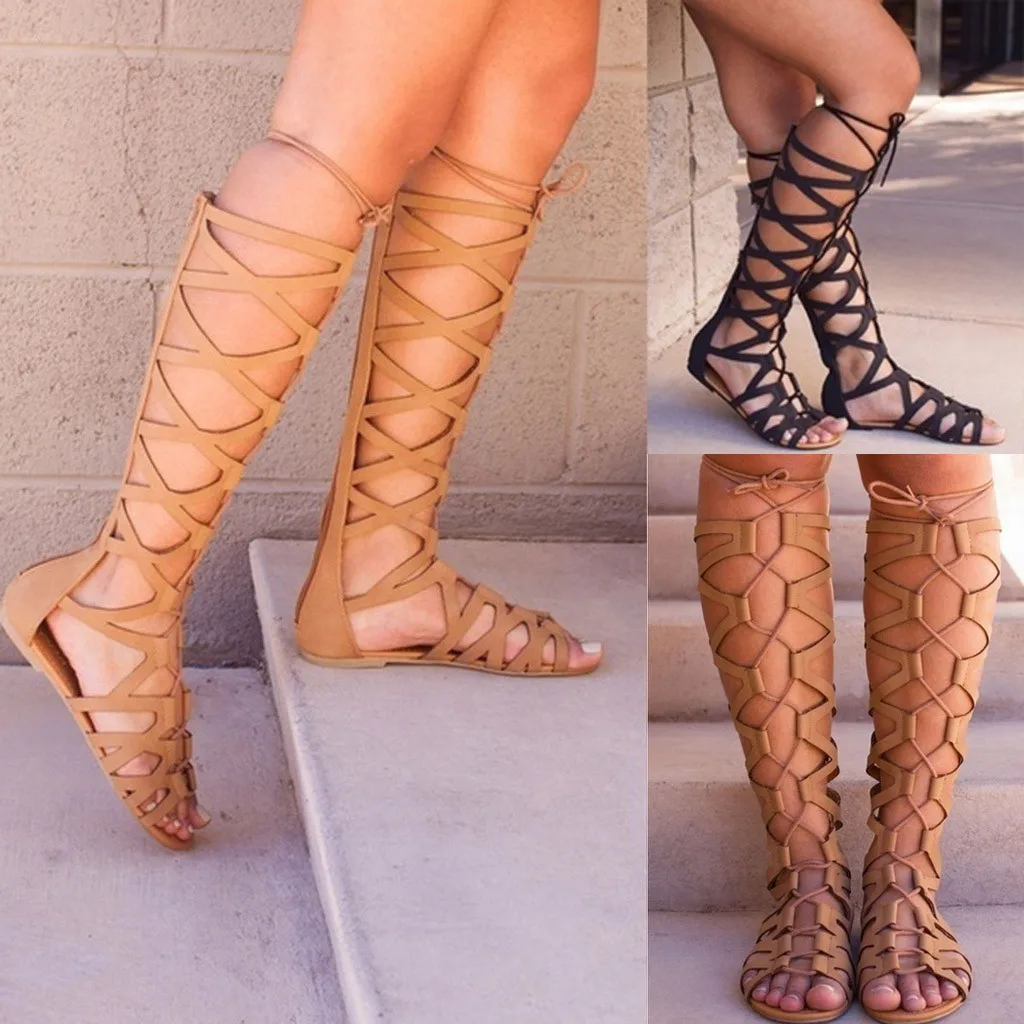 Sandals Summer Women Ladies Fashion Casual PU Leather Flats Knee High Boots Roma Shoes Sandals Female Soft Beach Shoes 40#
Sandals Summer Women Ladies Fashion Casual PU Leather Flats Knee High Boots Roma Shoes Sandals Female Soft Beach Shoes 40#