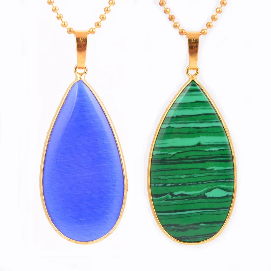 Reiki Chakra Natural Gem Stone Moonstone Bluestone Water drop shape Necklaces & Pendants for Men Women Healing Jewellery D415
Reiki Chakra Natural Gem Stone Moonstone Bluestone Water drop shape Necklaces & Pendants for Men Women Healing Jewellery D415