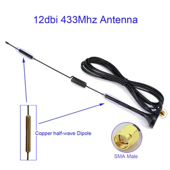onelinkmore 12 dbi 433Mhz half-wave Dipole antenna SMA Male with Magnetic base