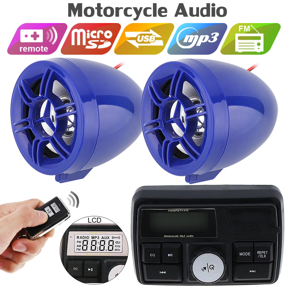2Pcs/Lot 12V 50W Motorcycle Sound MP3 Player Display Screen MP3 player FM Radio Security Alarm system Wireless remote Anti-theft
2Pcs/Lot 12V 50W Motorcycle Sound MP3 Player Display Screen MP3 player FM Radio Security Alarm system Wireless remote Anti-theft