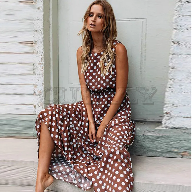 CUERLY Maxi Polka Dot Dress Women Boho Beach Party Chiffon Summer Dress Elastic Waist Dot Casual Elegant Long Dress CUERLY
CUERLY Maxi Polka Dot Dress Women Boho Beach Party Chiffon Summer Dress Elastic Waist Dot Casual Elegant Long Dress CUERLY