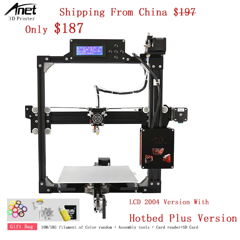 Anet A2 2004 LCD Screen DIY Kit 3D Printer With Large Printing Size Hotbed Plus Version Auto-leveling Version Free 1KG Filament
Anet A2 2004 LCD Screen DIY Kit 3D Printer With Large Printing Size Hotbed Plus Version Auto-leveling Version Free 1KG Filament