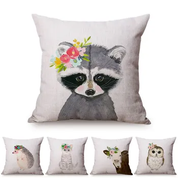 Nordic Watercolor Painting Cute Animal Cattle Rabbit Print Cushion Cover Owl Beautiful Dress Up Home Decor Throw Pillow Case
Nordic Watercolor Painting Cute Animal Cattle Rabbit Print Cushion Cover Owl Beautiful Dress Up Home Decor Throw Pillow Case