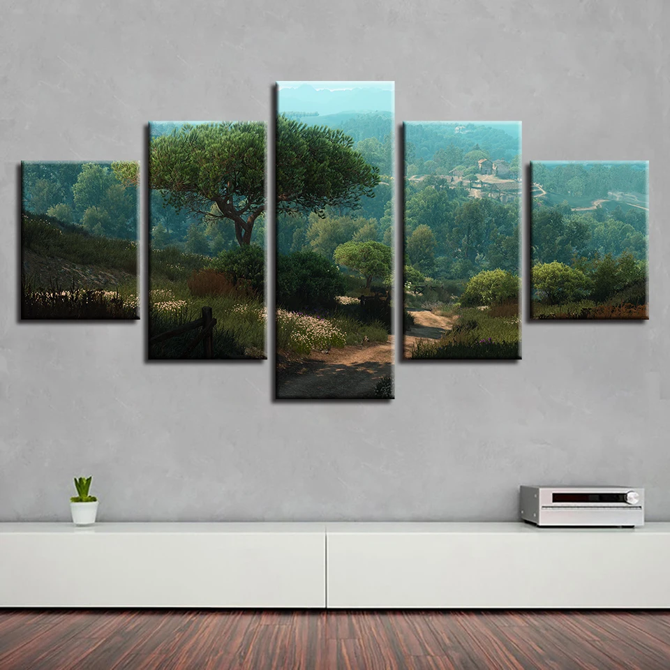 Canvas Paintings Wall Art HD Prints 5 Pieces Witcher 3 Wild Hunt Forest Pictures Tree Game Posters Home Decor Modular Framework
Canvas Paintings Wall Art HD Prints 5 Pieces Witcher 3 Wild Hunt Forest Pictures Tree Game Posters Home Decor Modular Framework